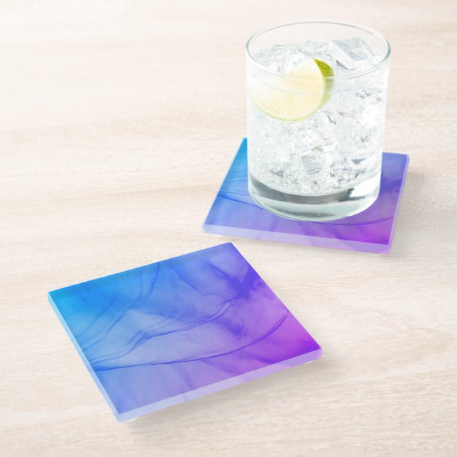 Layered Purple Glass Coaster (Angled)