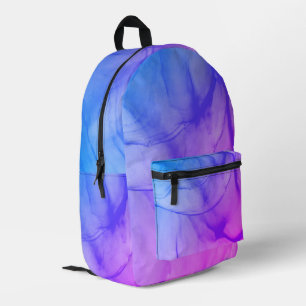 Layered Purple Printed Backpack