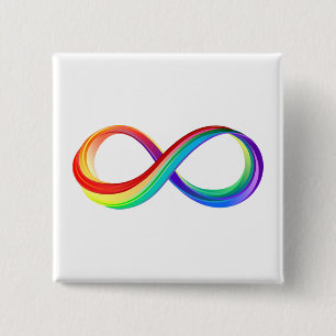 Layered Rainbow Infinity Symbol 15 Cm Square Badge