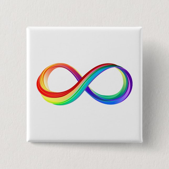 Layered Rainbow Infinity Symbol 15 Cm Square Badge (Front)