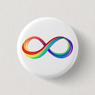 Layered Rainbow Infinity Symbol 3 Cm Round Badge