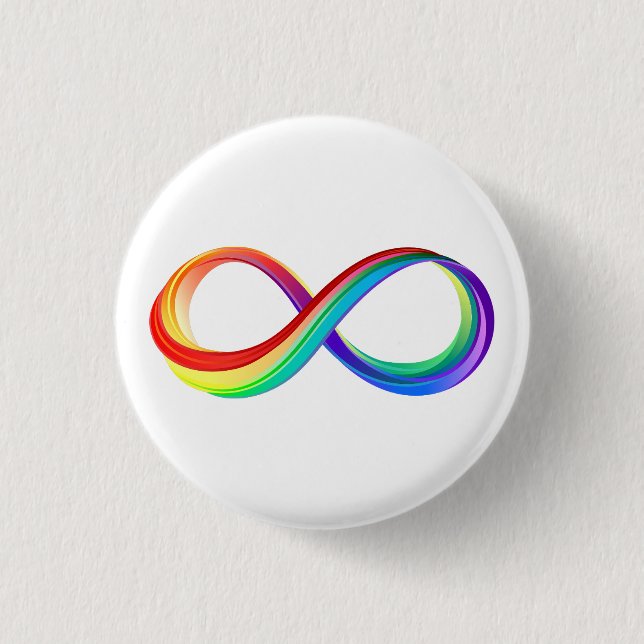 Layered Rainbow Infinity Symbol 3 Cm Round Badge (Front)