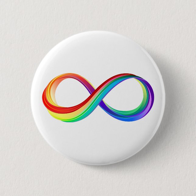Layered Rainbow Infinity Symbol 6 Cm Round Badge (Front)