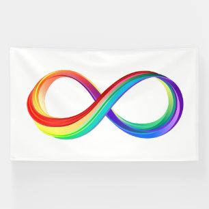 Layered Rainbow Infinity Symbol Banner