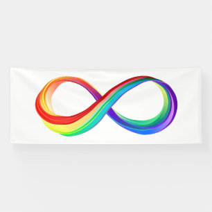 Layered Rainbow Infinity Symbol Banner