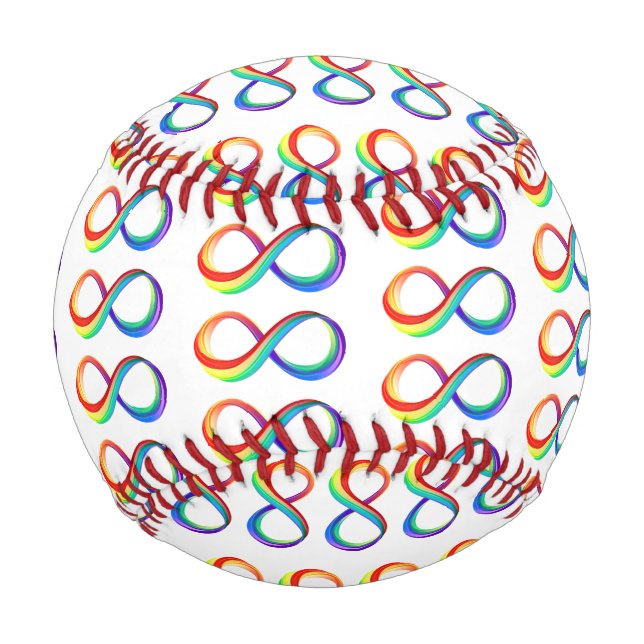 Layered Rainbow Infinity Symbol Baseball (Front)