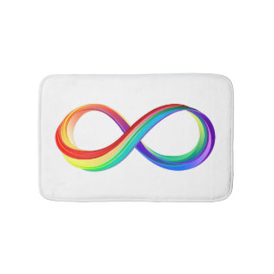 Layered Rainbow Infinity Symbol Bath Mat