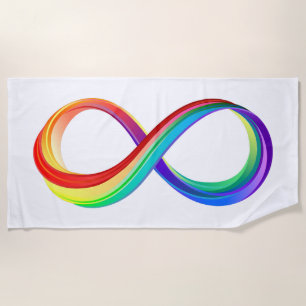 Layered Rainbow Infinity Symbol Beach Towel