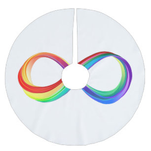 Layered Rainbow Infinity Symbol Brushed Polyester Tree Skirt