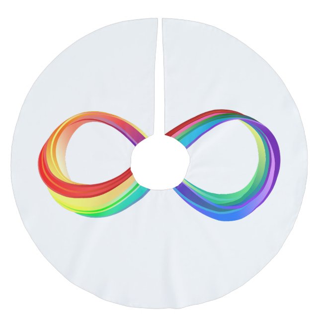 Layered Rainbow Infinity Symbol Brushed Polyester Tree Skirt (Front)
