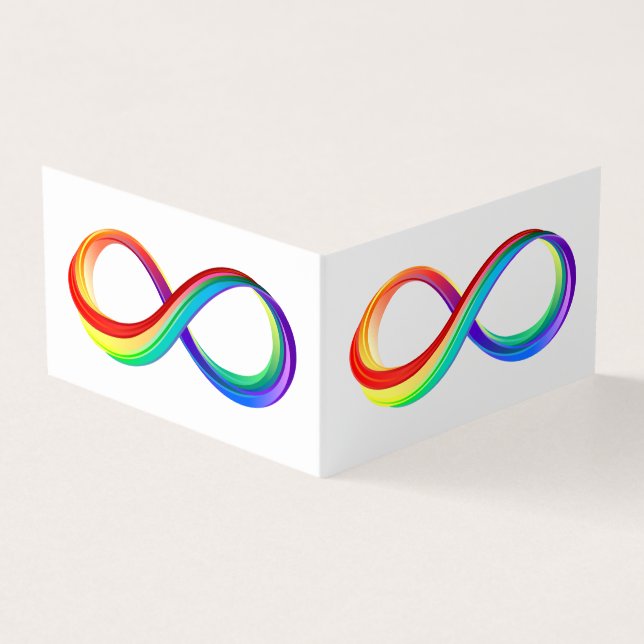 Layered Rainbow Infinity Symbol Business Card (Outside)