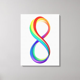 Layered Rainbow Infinity Symbol Canvas Print