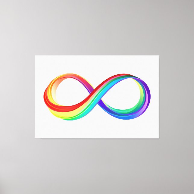 Layered Rainbow Infinity Symbol Canvas Print (Front)