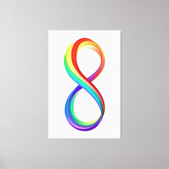 Layered Rainbow Infinity Symbol Canvas Print (Front)
