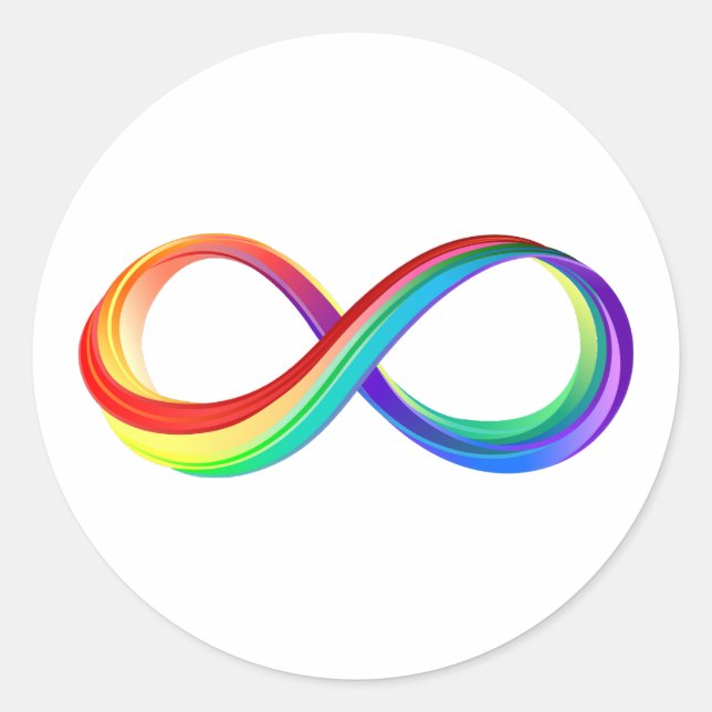 Layered Rainbow Infinity Symbol Classic Round Sticker (Front)