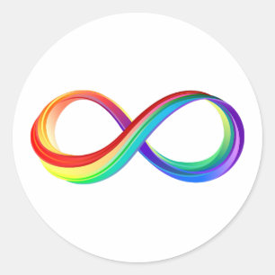 Layered Rainbow Infinity Symbol Classic Round Sticker