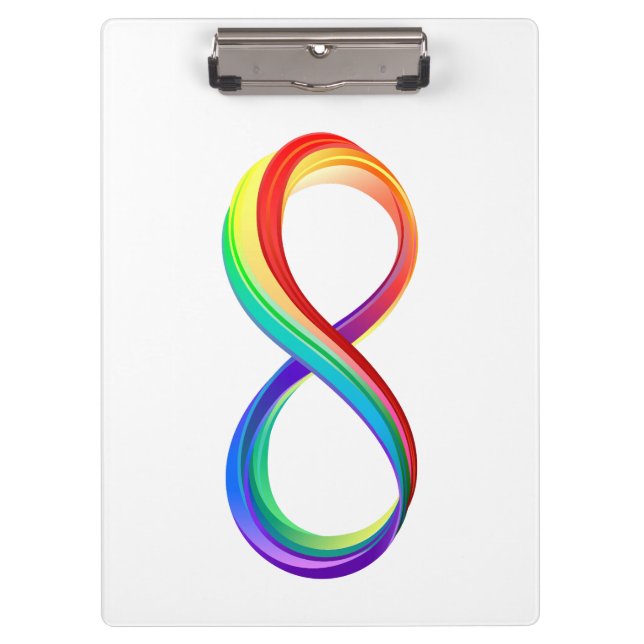Layered Rainbow Infinity Symbol Clipboard (Front)