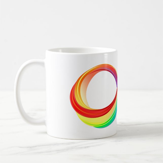 Layered Rainbow Infinity Symbol Coffee Mug (Left)