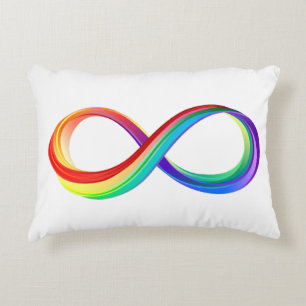 Layered Rainbow Infinity Symbol Decorative Cushion