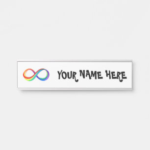Layered Rainbow Infinity Symbol Door Sign