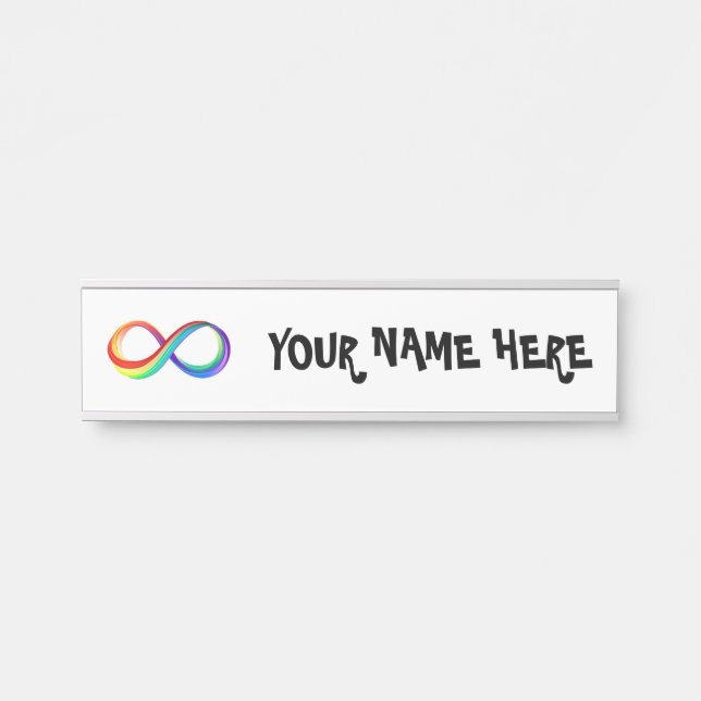 Layered Rainbow Infinity Symbol Door Sign (Front)