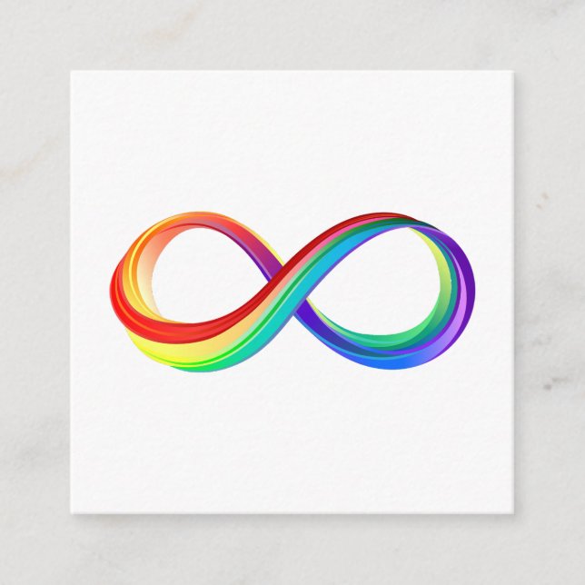 Layered Rainbow Infinity Symbol Enclosure Card (Front)