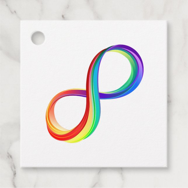 Layered Rainbow Infinity Symbol Favour Tags (Front)