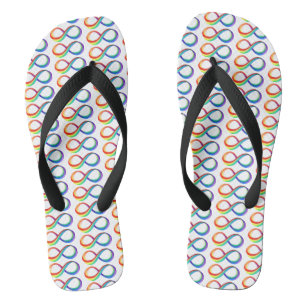 Layered Rainbow Infinity Symbol Flip Flops