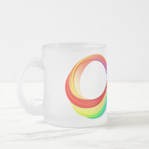 Layered Rainbow Infinity Symbol Frosted Glass Coffee Mug