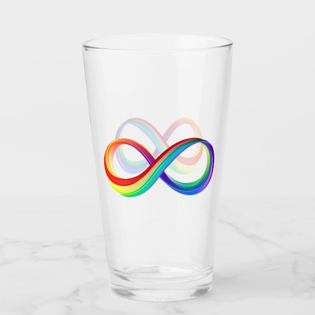 Layered Rainbow Infinity Symbol Glass (Front)
