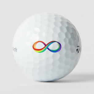 Layered Rainbow Infinity Symbol Golf Balls