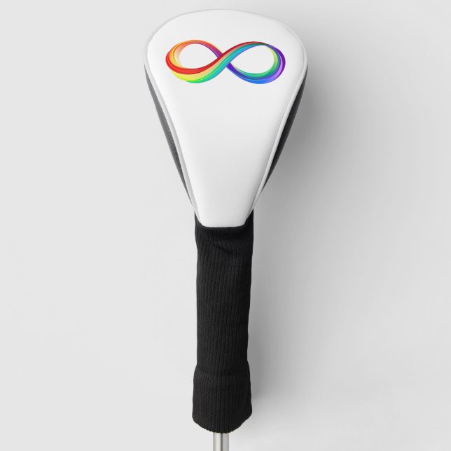 Layered Rainbow Infinity Symbol Golf Head Cover (Front)