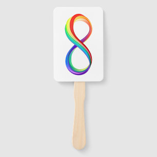 Layered Rainbow Infinity Symbol Hand Fan