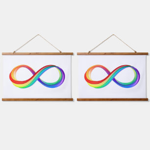 Layered Rainbow Infinity Symbol Hanging Tapestry