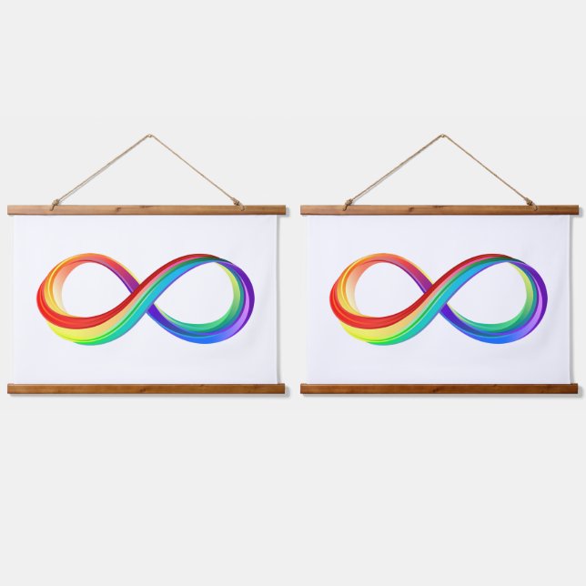 Layered Rainbow Infinity Symbol Hanging Tapestry (Double)