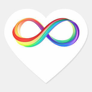 Layered Rainbow Infinity Symbol Heart Sticker