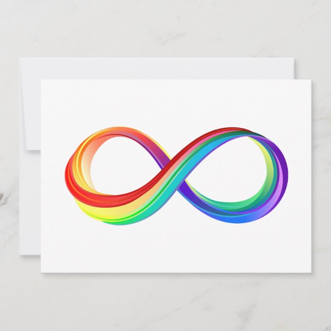 Layered Rainbow Infinity Symbol Holiday Card (Front)