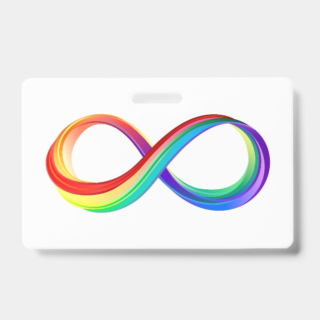 Layered Rainbow Infinity Symbol ID Badge (Front)