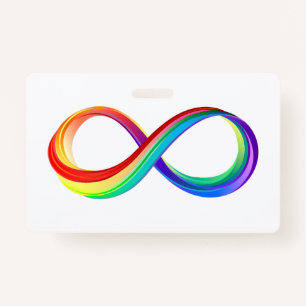 Layered Rainbow Infinity Symbol ID Badge