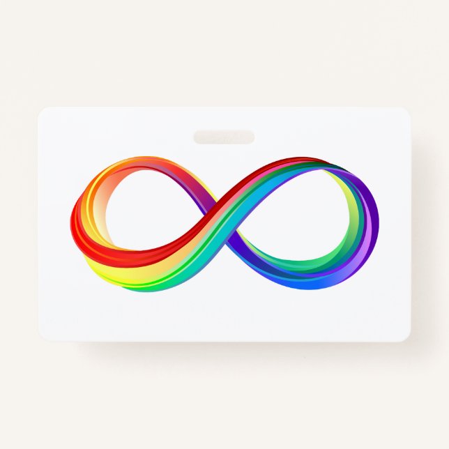 Layered Rainbow Infinity Symbol ID Badge (Front)