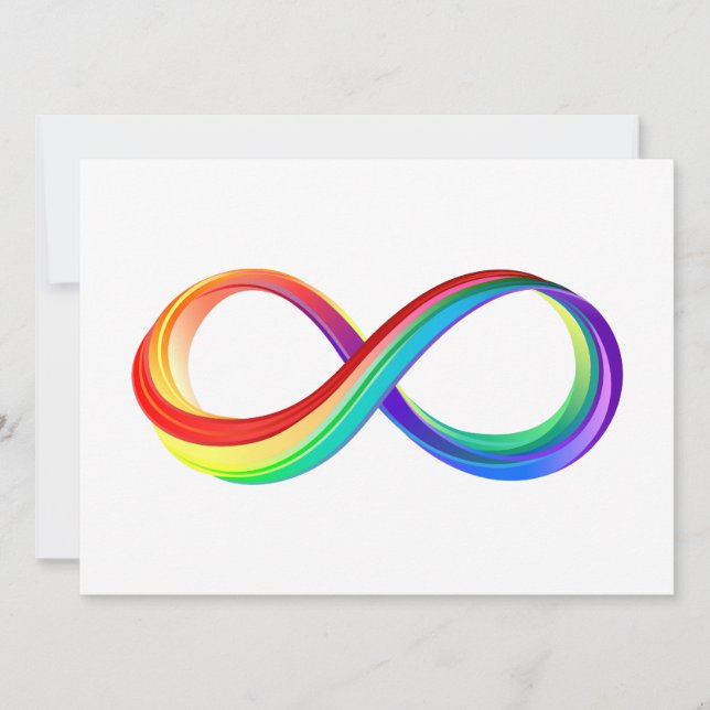 Layered Rainbow Infinity Symbol Invitation (Front)