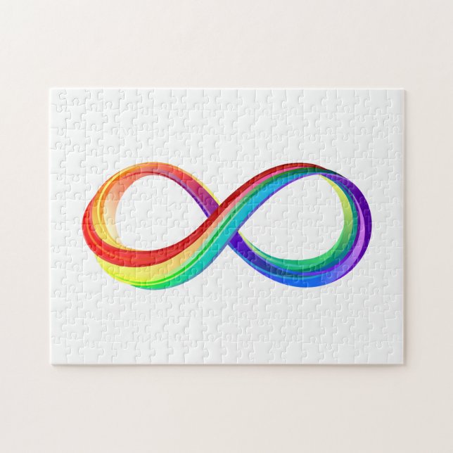 Layered Rainbow Infinity Symbol Jigsaw Puzzle (Horizontal)
