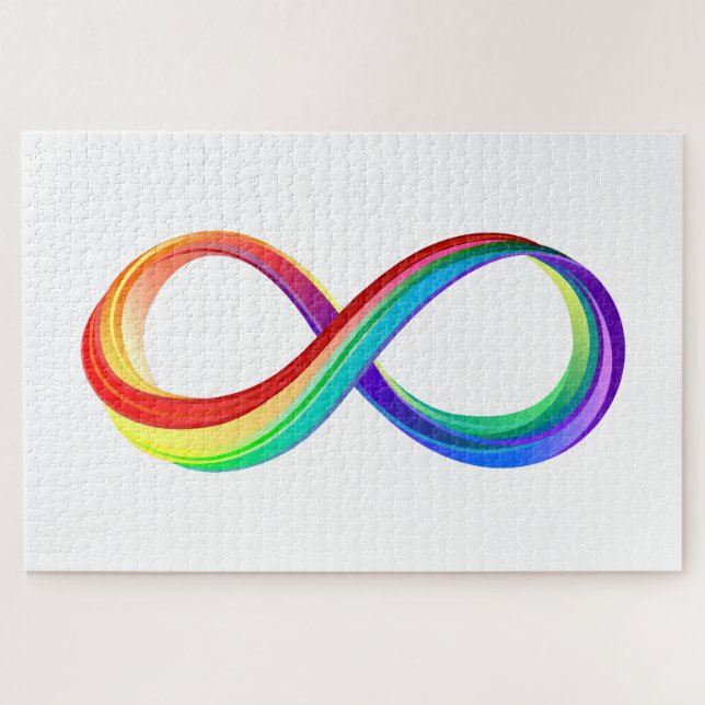 Layered Rainbow Infinity Symbol Jigsaw Puzzle (Horizontal)