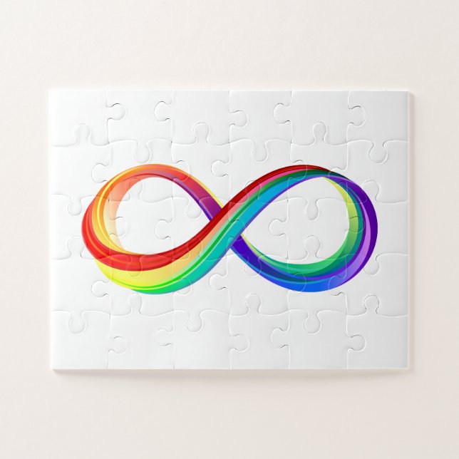 Layered Rainbow Infinity Symbol Jigsaw Puzzle (Horizontal)