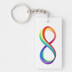 Layered Rainbow Infinity Symbol Key Ring