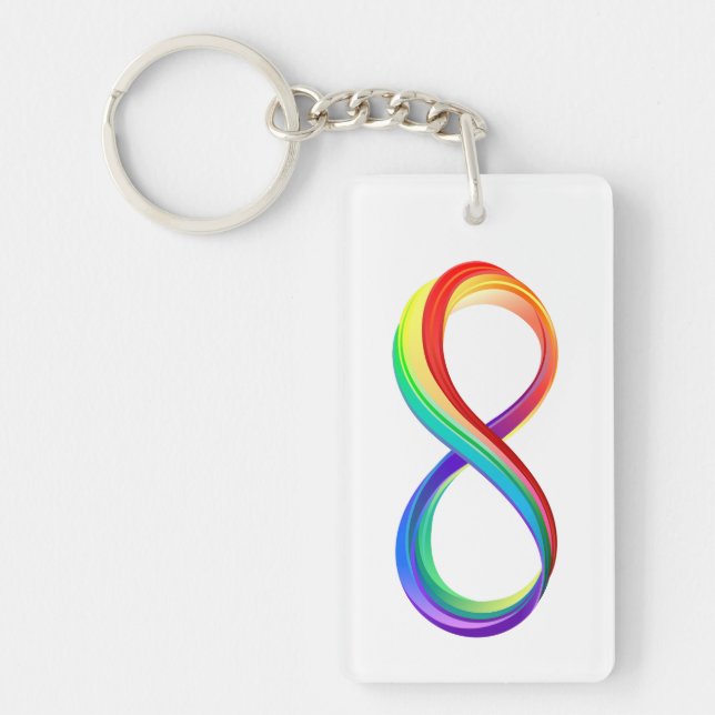 Layered Rainbow Infinity Symbol Key Ring (Front)