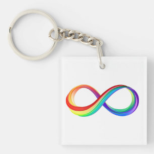 Layered Rainbow Infinity Symbol Key Ring