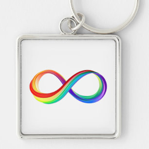 Layered Rainbow Infinity Symbol Key Ring