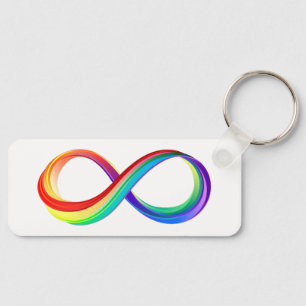 Layered Rainbow Infinity Symbol Key Ring