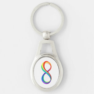 Layered Rainbow Infinity Symbol Key Ring
